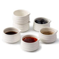 Ceramic Small Sauce Bowls with Spout, White, 3OZ, Set of 6