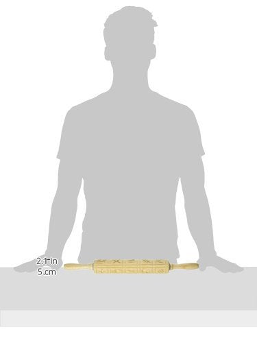 Norpro Springerle Wooden Rolling Pin, 10", Light Brown