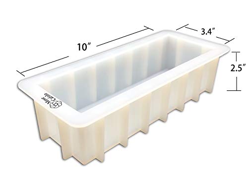 Loaf Soap Silicone Mold 10 Inch Rectangular White DIY Handmade Swirl Tool - color: 10" Rectangular