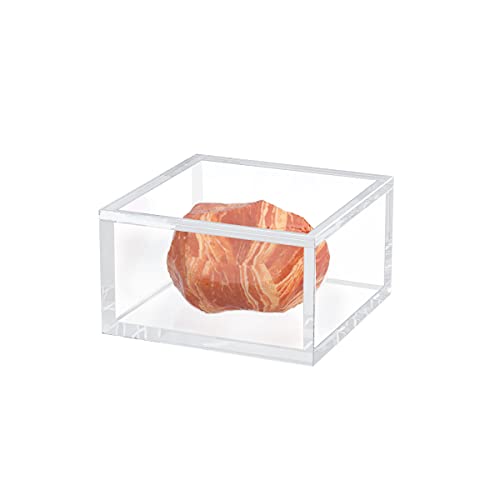 AITEE Acrylic Box with Lid, Square Storage Case with Multi-Purpose (Medium) - size: Medium