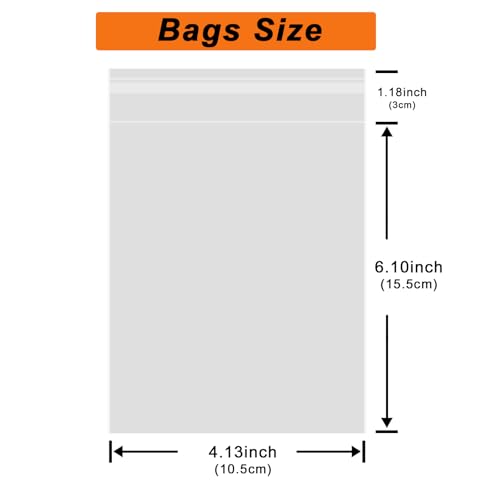 200 Pcs Self Sealing Cellophane Bags, 4x6 Inches Cookie Bags, Resealable Cellophane Bags Self Adhesive for Bakery Cookies Candy Snack - size: 4'' x 6''