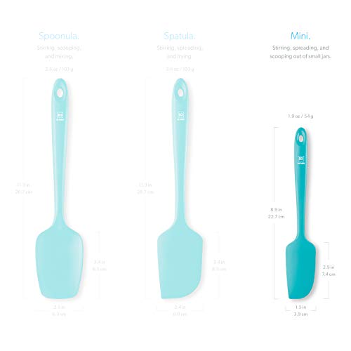 DI ORO Mini Silicone Spatula - Small Jar Scraper, 600F Heat Resistant, Teal - color: Teal
