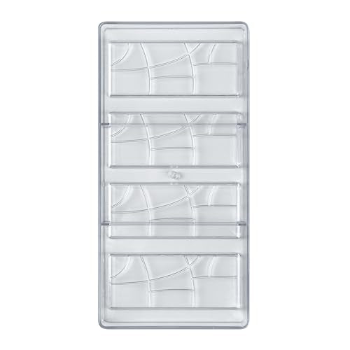 Restaurantware-Pastry Tek 10.8 x 5.3 Inch Chocolate Bar Molds, 10 Dishwashable Chocolate Molds - 4 Cavities, Freezable, Clear Polycarbonate Candy Mold, For Protein and Energy Bars, Easy To Release - size: 10 Count | 10.8 x 5.3 Inch, style: Bar
