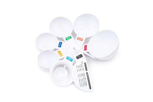 Fox Run Measuring Cup Set with Egg Separator and Leveler, 7 Piece, White (Pack of 2) - color: White, size: 7 Piece (Pack of 2)