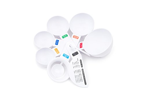 Fox Run Measuring Set, 13 Piece Plastic Measuring Cup and Spoon Set With Egg Separator and Leveler, White, 1/4 TSP to 1 Cup - color: White, size: 13 Piece
