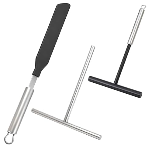 Crepe Spreader & Spatula Set, 3-Piece Offset T-Shaped 7" & 5" Stainless
