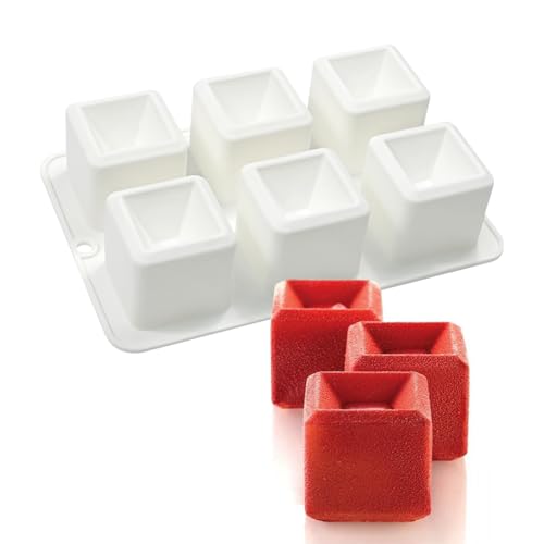 mostsom Silicone Mold Mousse Molds 3D Concave Square Shape Silicone Mould 3D Brownie Pudding Mousse Chocolate Dessert DIY Baking Cake Decoration Tool (F_ Concave Square) - size: F_ Concave Square