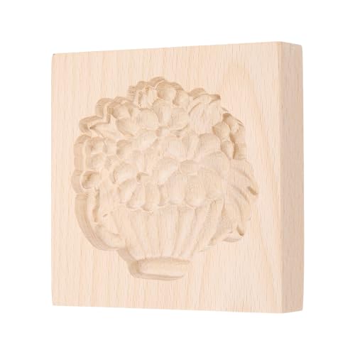 uxcell Cookie Stamp Wooden Cookie Cutter Baking Tools Chamomile Cup
