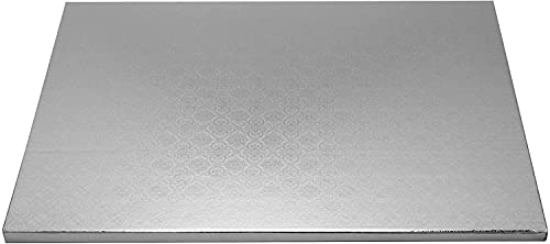 O'Creme Cake Drum Board Half Sheet Silver Rectangular 5-Pack - color: Silver, size: Full