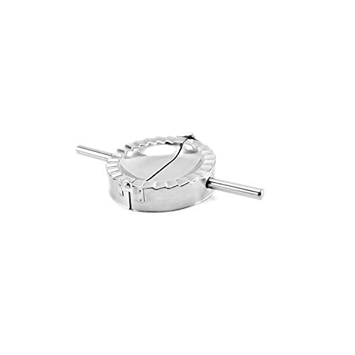 Stainless Steel Ravioli Mold Pierogi Dumpling Maker,Small Size 3"Goya Empanada Press Mold,Ravioli Mould Crimper,Wraper Dough Cutter, for Kid's Pie Ravioli Chinese Dumpling Pastry,With long handle - size: Small X1