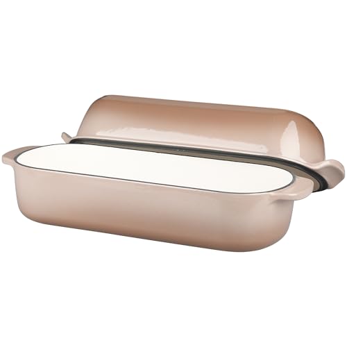 EDGING CASTING Enameled Cast Iron Loaf Pan with Lid, Bread pan, Dutch Oven Bread pan for Homemade Sourdough Bread Baking, 12.5x5.5 inch, 5qt, Mocha - color: Mocha
