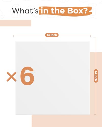 Kootek Cake Boards 14 Inch Square Cake Drums Base para Pastel, 6 Pack - size: 14 Inch/6 Pack