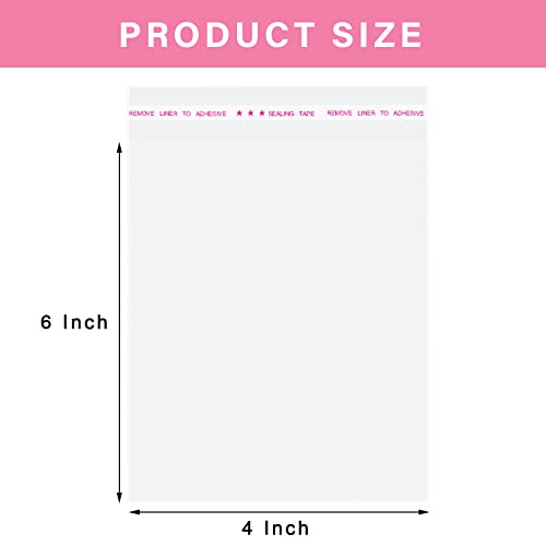 Morepack 4x6 In Cookie Bags Clear Self Sealing Cellophane Treat Bags 100Pcs