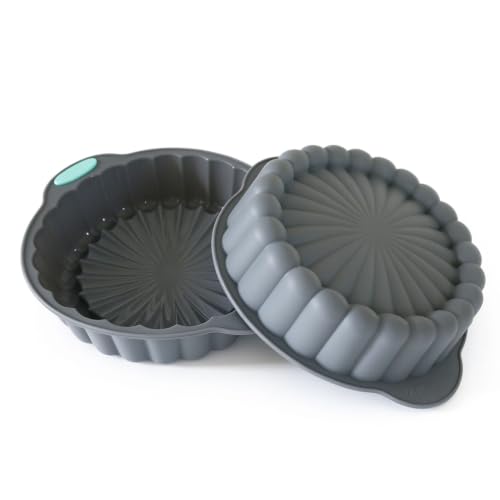 6.5 Inch Charlotte Cake Pan 2 Pcs, Silicone Fluted Round Mold - size: 6.5 Inch-Charlotte-2 Pack