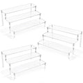 AZEAM Acrylic Display Riser, Clear Perfume Organizer, 3 Tier Cupcake Stand - size: 3-Tier 12 Inches 3 Packs
