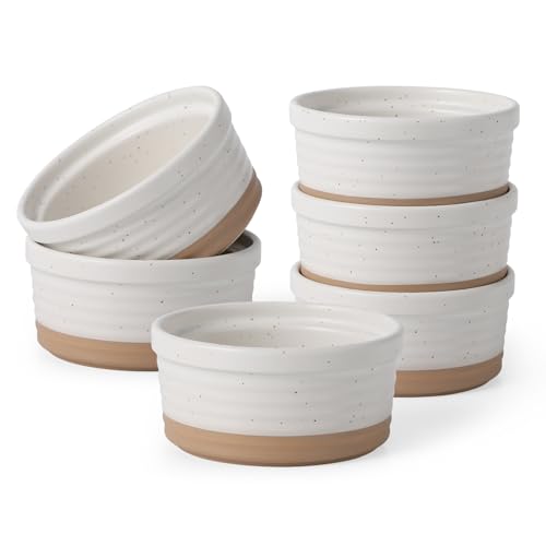 Frewinky Ceramic Ramekins 10 oz Set of 6 for Creme Brulee and Souffle Cups - size: 10oz