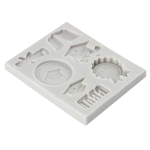Graduation Fondant Molds Doctoral Cap Diploma Candy Silicone Mold - color: Style F