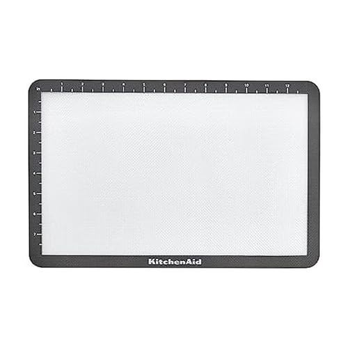 KitchenAid Silicone Medium Baking Mat, 9x14-Inch, Gray - size: 9"L x 14"W