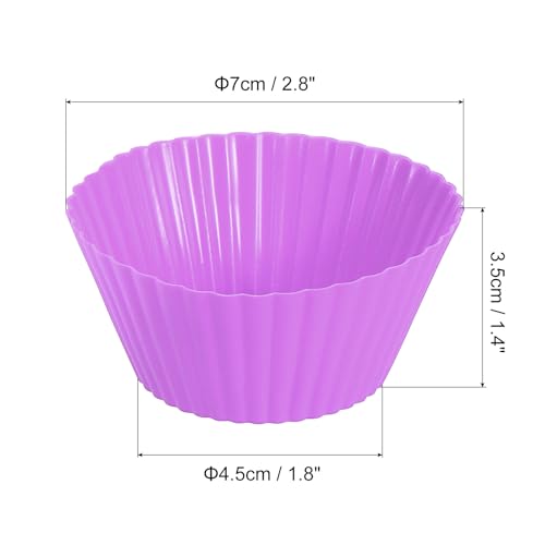 uxcell 36Pcs Silicone Cupcake Liners Non-Stick Baking Cup Purple - color: Purple, size: 3.5cm/1.4inch