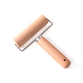 Wooden Dough Roller Large Single Wheel Handheld Rolling Pin for Pastry Pizza Baking Handmade Beechwood Kitchen Tool(6.49 x 4.72Inch) - size: 6.49 x 4.72Inch