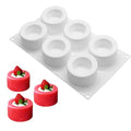 6-Cavity Silicone Shot Glass Baking Molds for Mousse and Pudding - color: White-R0179