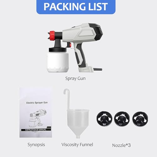 Electric Cake Decorating Airbrush Kit with 500W Food Spray Gun & 3 Nozzles