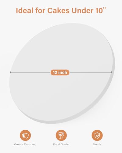 Kootek Cake Boards 12 Inch Round Cake Drums Base para Pastel, 6 Pack - size: 12 Inch