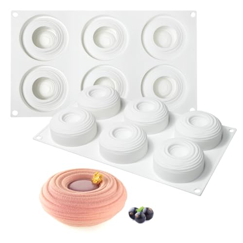 mostsom Silicone Molds for Baking Non-Stick Candy, Chocolate, Cookie, Mini Soap, Pudding, Jello, Muffin, Dog Treats Ideal for Cupcakes, Ice Cubes, and Jelly Mold (C_ Spiral Circles) - size: C_ Spiral Circles