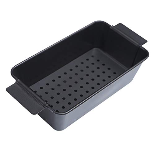 double-piece healthy meat pie baking pan, with drip tray, grey 12.2-inch non-stick cooking pan, rectangular meat pie tray, non-stick carbon steel baking pan, with pull-out serving function