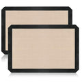 Luckyiren 2-Pack Silicone Baking Mats – Non-Stick Reusable Oven Liners for Half Sheet Pans (16.54" x 11.62"), BPA-Free Silicone, Easy to Clean, for Cookies, Roasted Veggies, Pizza & More - color: Black/Beige, 0.4mm