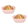 uxcell 2Pcs Silicone Bread Proofing Basket 6.5" Oval Sourdough Basket Pink - color: Pink