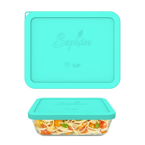 SOPHICO 11 Cup Silicone Replacement Rectangle Lids for Pyrex Glass 7212-PC - color: Mint-1pack