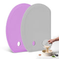 Silicone Dough Scraper with Metal Core Flexible Bowl Scraper Bread Baking - color: Gray & Purple