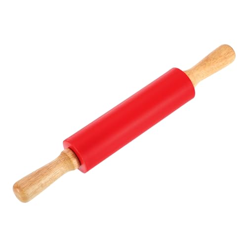 uxcell 7.5 Inch Silicone Rolling Pin Small Dough Roller Red - color: Red, size: 7.5 Inch