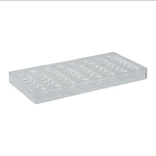 Restaurantware-Pastry Tek 10.8 x 5.3 Inch Chocolate Bar Mold, 1 Dishwashable Chocolate Mold - 8 Cavities, Freezable, Clear Polycarbonate, For Protein and Energy Bar, Candy, Easy To Release