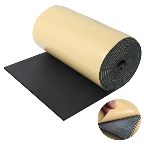 Eunice Sponge Neoprene Foam Sheet with Adhesive, 12 in x 118 in x 1/2 in - size: 12 in x 118 in x 1/2 in