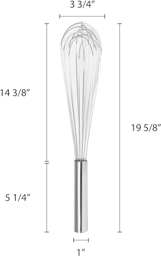 TrueCraftware- 20 Inch Stainless Steel French Whip Kitchen Balloon Whisk Thick Wire Wisk Egg Frother for Cooking Blending Whisking Beating Stirring - color: French Wire Whisk, size: 20 Inch