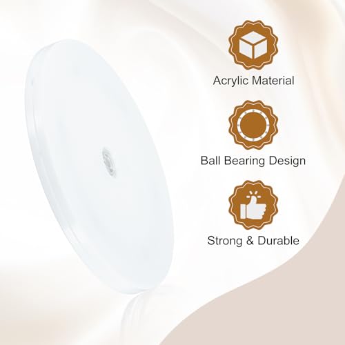 uxcell 4Pack Acrylic Lazy Susan Turntable, 7" Spinner Lazy Susan Turntable Organizer, Acrylic Ball Bearing Rotating Tray for Pantry Spice Rack Decorating, White - size: 7"