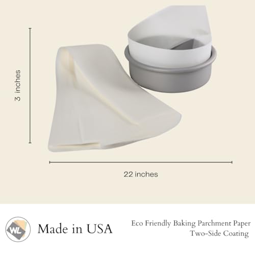 3 X 22 Inches Cake Pan Liner Strips Parchment Paper Baking 100 Sheets | Worthy Liners Non-Stick Precut Baking Parchment, Perfect for Cake Pan, Springform Pans