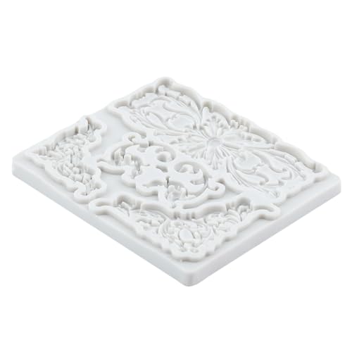 Baroque Corner Silicone Scroll Flower Relief Lace Fondant Mold - color: Style G