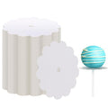 100 Pcs Scalloped Cake Pop Boards with Hole Cake Base, White - color: White
