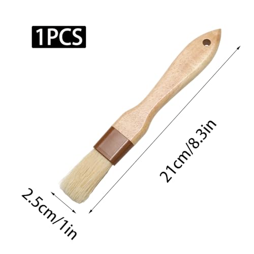 1 Inch Pastry Brushes for Baking, Natural Bristle Basting Brush