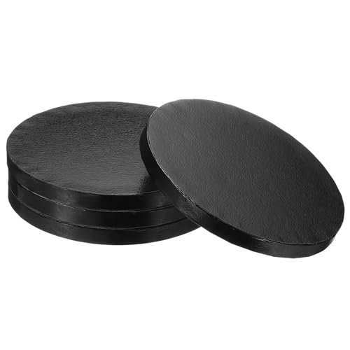 uxcell 4pcs Cake Boards, 6 Inch Round Cake Drum Circle Cake Base Grease Proof Pastry Board for Cake Baking Wedding Birthday Party Supplies Black