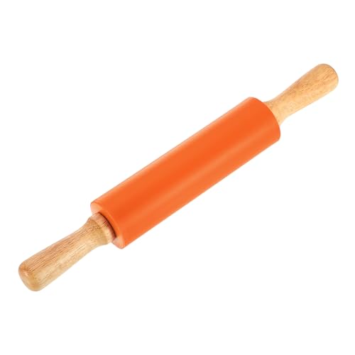 uxcell 7.5 Inch Silicone Rolling Pin Small Dough Roller Orange - color: Orange, size: 7.5 Inch