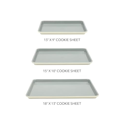 Sur La Table Kitchen Essentials Bake Sale 3-Piece Cookie Sheet Set – Nonstick Carbon Steel Baking Pans (13, 15, 18 Inch) – Grey Easy-Clean Oven Trays for Cookies, Roasting & More - size: Baking Sheet Set (13", 15", 18")