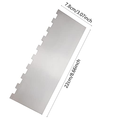 8.6 Inch Stainless Steel Cake Scraper Metal Scraper for Cake Smoother Leveler Scraper Cake Decorating Comb Cake Cutter for Mousse Butter Cream (Style 2) - size: Style 2