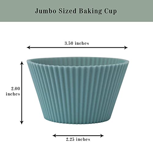 The Silicone Kitchen Reusable JUMBO Silicone Baking Cup, Non-Toxic, BPA Free, Dishwasher Safe, Jumbo, 12 Pack, White Blue Green - size: Jumbo