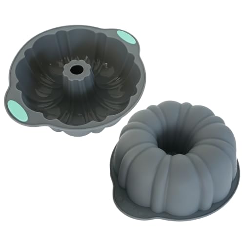 6.5 Inch Silicone Fluted Tube Cake Mold Pumpkin Type for Baking - size: 6.5 Inch-Pumpkin-2 Pack