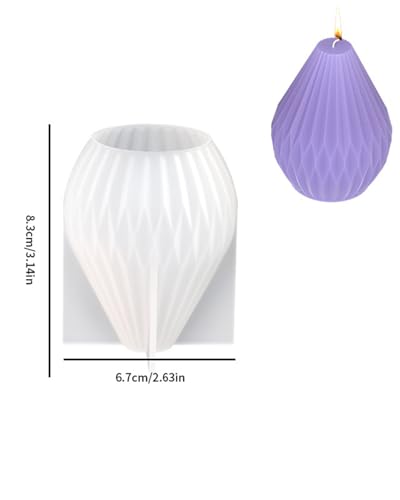 Silicone Candle Molds, 3D Pear Shape Scented Candle Mold, Classic Geometric Design, Colorless, BPA Free, Silicone Molds for Candle Making, DIY, Resin, Wax, Soap, Clay, Chocolate Etc - color: Pear Form
