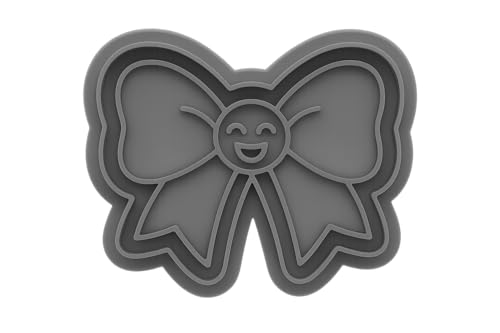 Joyful Ribbon Smiley Cookie Cutter - 4x3.4" Fun Baking Design Premium